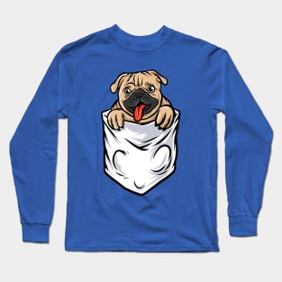 Pug Dog IN Pocket Long Sleeve T-Shirt